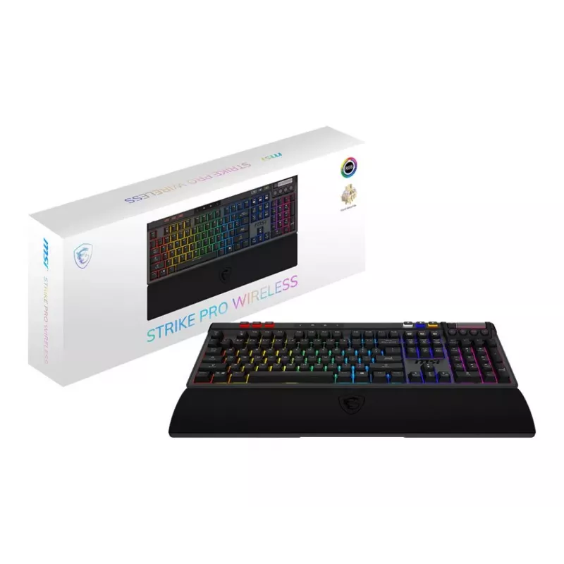 Mechanical Gaming Keyboard MSI Strike Pro W Silent US layout RGB backlight, wired, tactile silent switches