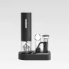 Electric corkscrew Maestro MR-1623 USB-rechargeable cordless bottle opener, black, set of 5 accessories