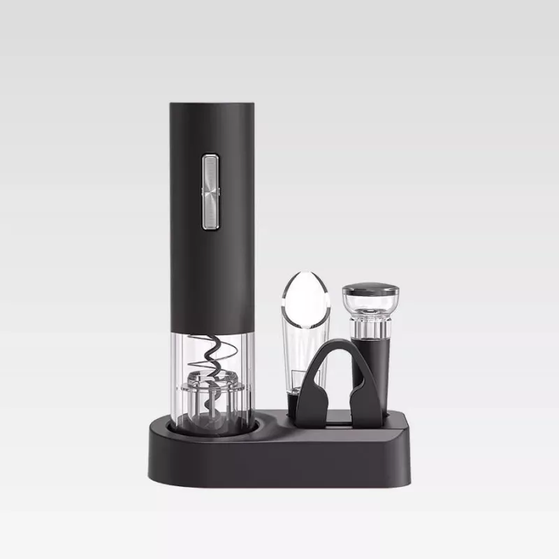 Electric corkscrew Maestro MR-1623 USB-rechargeable cordless bottle opener, black, set of 5 accessories