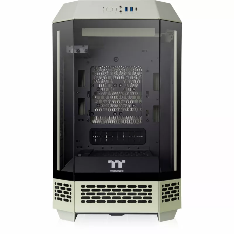 The Tower 250 , Tower-Enclosure Light Green, Tempered Glass
