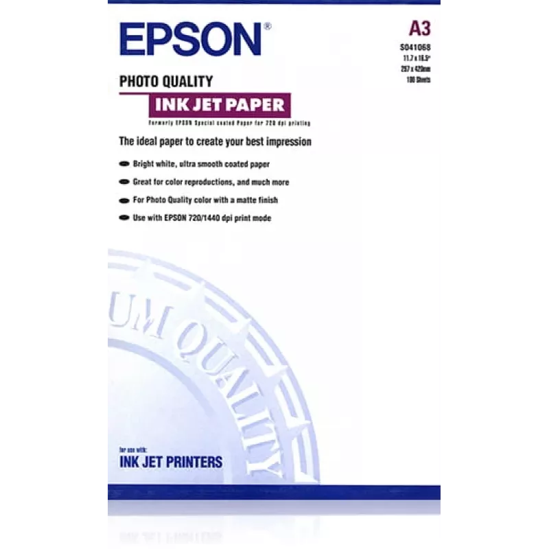 Epson Photo Quality Ink Jet Paper, DIN A3, 102g/m², 100 Sheets