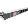 Digitus Socket strip 12-way safety sockets aluminum profile surge protection 2m cable