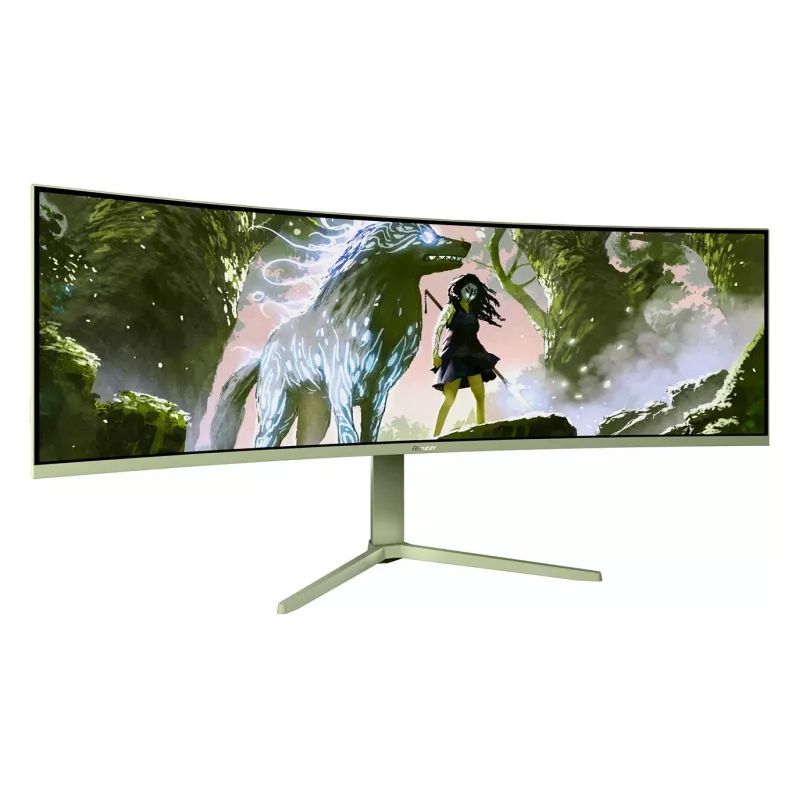 Curved computer monitor Arozzi Nova 49 inch (124.5 cm) Dual QHD 5120×1440 LED VA, 4 ms, Green