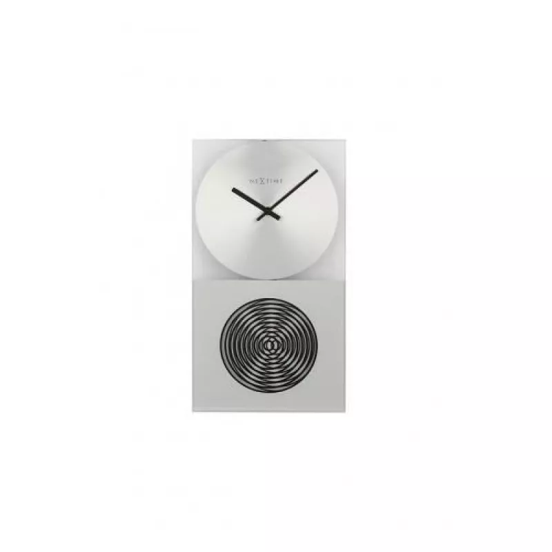 NeXtime klok 3028 OP Clock, 16x30.2 cm, Wall, Glass, Silver