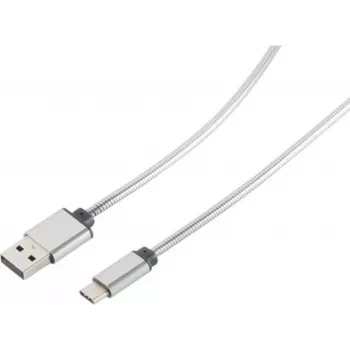 USB cable S/CONN 14-12001 USB 2.0 1 m USB A USB C Silver