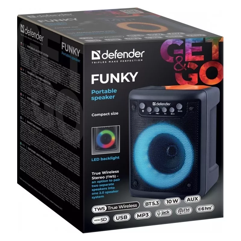 Bluetooth Speaker FUNKY 10W, 65053, DEFENDER