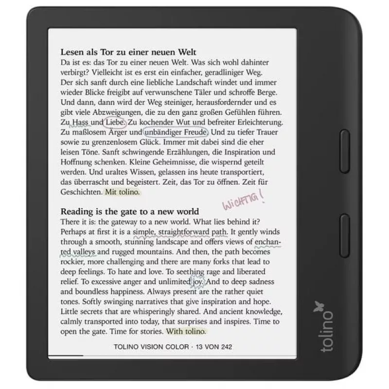 Tolino e-book reader Touchscreen Wi-Fi Black
