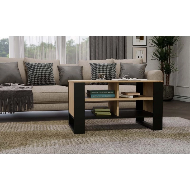 Coffee table top e shop STOLIK KAWOWY ŁAWA MODERN 4P SLIM Dąb Artisan / black frezy