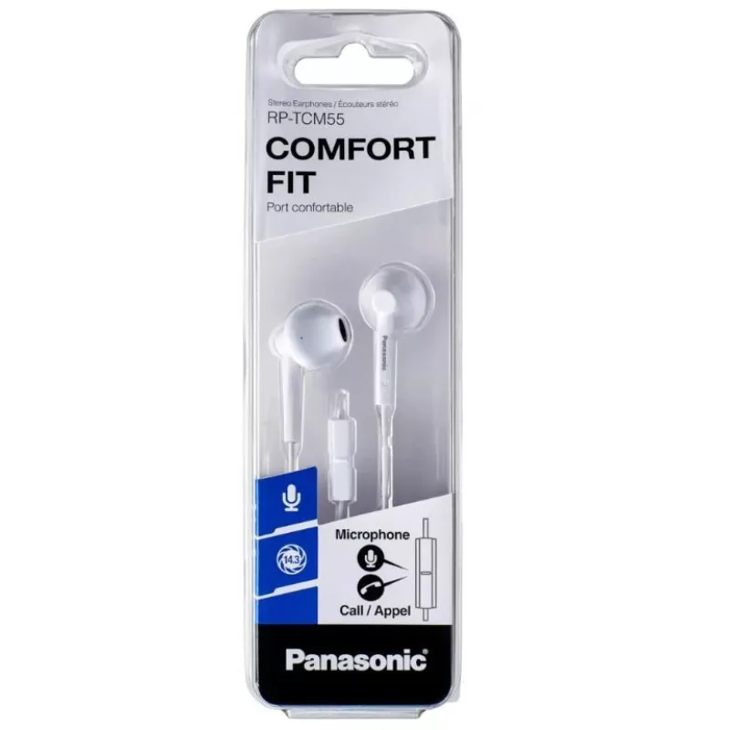 Wired in-ear headset Panasonic RP-TCM55E — 10–24000 Hz, 1.2 m cable, 14 g, black