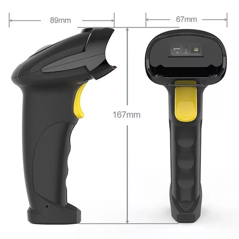 Wireless barcode scanner QOLTEC 50856 — 1D & 2D cordless handheld, USB interface, ABS housing, 170×62×100 mm, 203 g