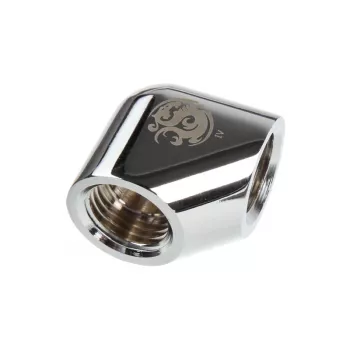 Bitspower Adapter 90 degrees G1/4 inch IG to G1/4 inch IG - Silver Glossy