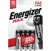 Energizer Batteries Alkaline Max Aaa LR03, 4 Pieces, Eco Packaging