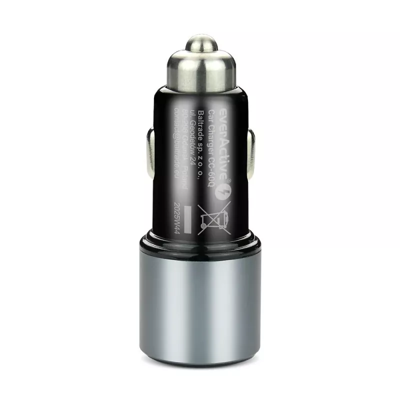 Car charger everActive CC-60Q, QC3.0, up to 83W, USB car power adapter