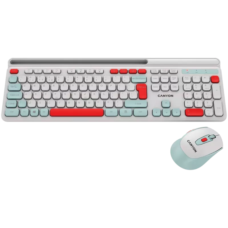 CANYON HSET-W5 EN Keyboard+Mouse AAA+AA Wireless White