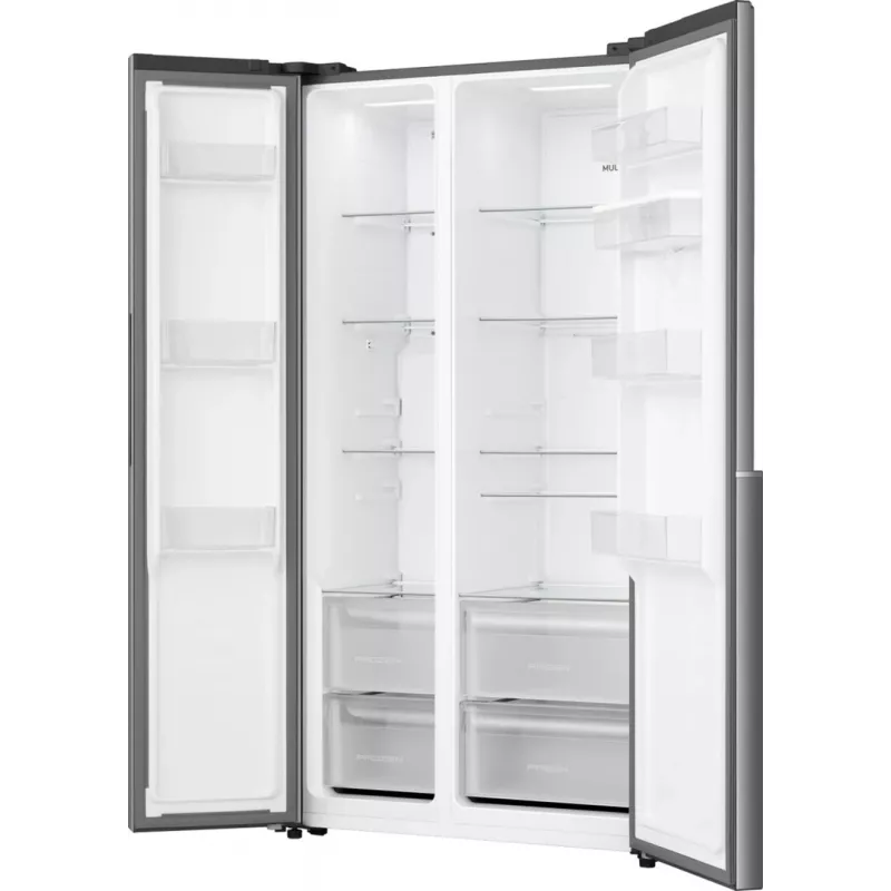 Gorenje HZF55082 NRS917E41XWD G400, Freestanding, American door, Grey, 2 door(s), Touch, LED