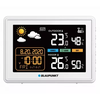 Weather station BLAUPUNKT WS30WH — indoor/outdoor temperature and humidity monitor