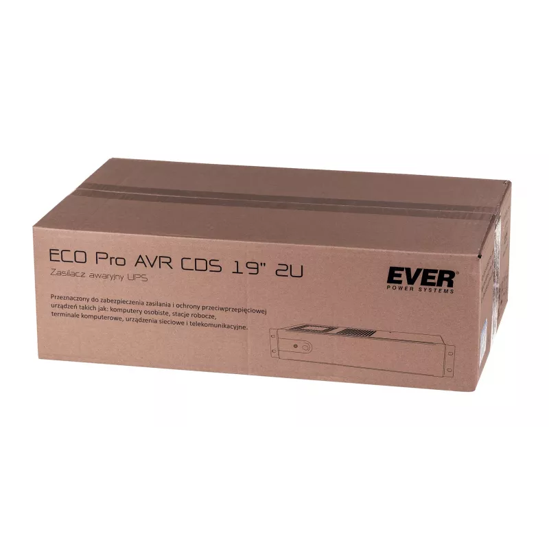 EVER ECO Pro 1000 AVR CDS 19 inch 2U Rackmount Line-Interactive UPS, 1000 VA / 650 W