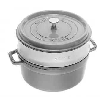 STAUB La Cocotte cast iron round pot with insert 40508-819-0 - 3.8 ltr. graphite