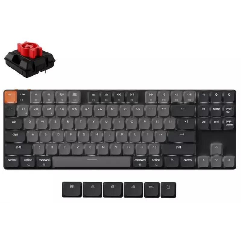 Keyboard Keychron K1 mechanical 80% QWERTY English, USB + Bluetooth, LED backlight, Grey