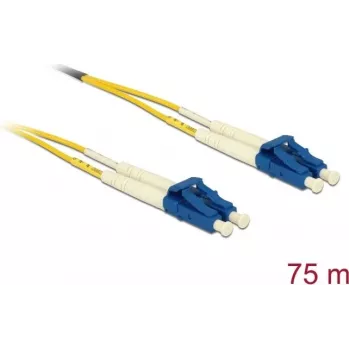 DELOCK InfiniBand/fibre optic cable 75 m OS2 2x LC to 2x LC, 9 µm, Yellow/Blue