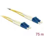 DELOCK InfiniBand/fibre optic cable 75 m OS2 2x LC to 2x LC, 9 µm, Yellow/Blue