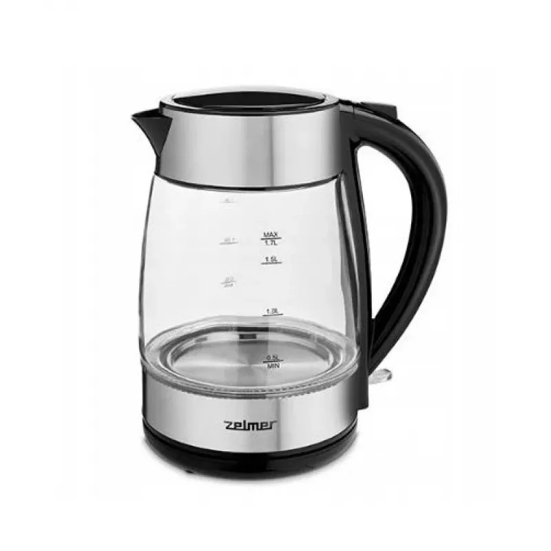Electric kettle Zelmer 1.7 L 2200 W Black Stainless steel