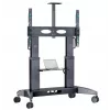 Mobile TV Stand ONKRON TS2821-B for 70–110 inch TVs, Black, height-adjustable wheeled mount