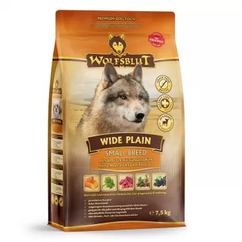 Dry dog food Wolfsblut Wide Plain Small Breeds — Horse & Sweet Potatoes, 7.5 kg, grain-free, 26% protein