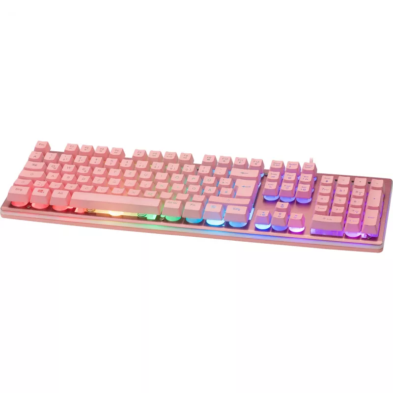 Deltaco GAM-021-RGB-P-DE - full size (100%) - USB - membrane key switch - QWERTZ - Pink