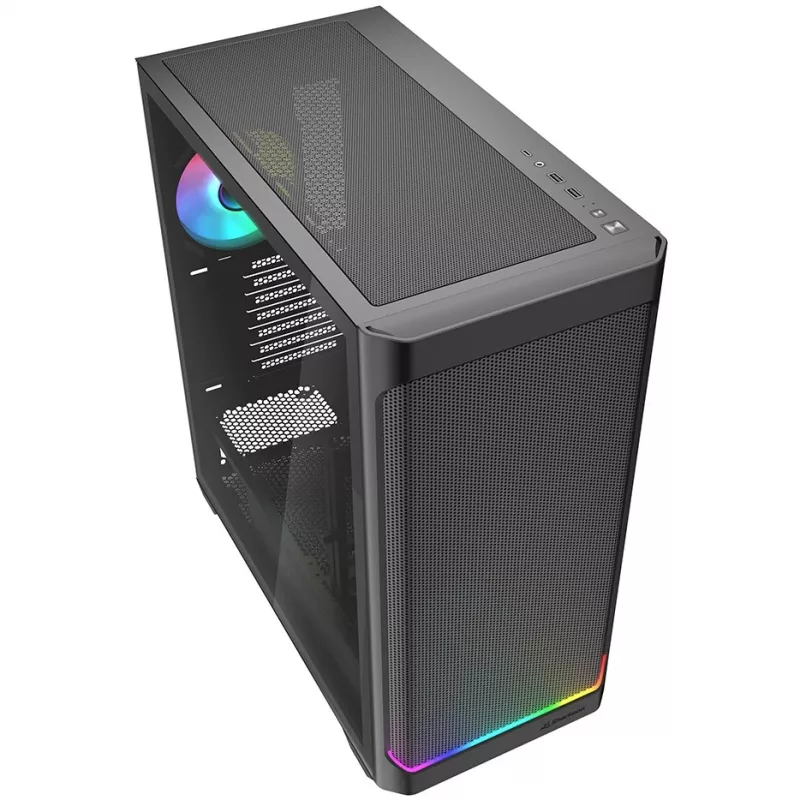 PC Case Sharkoon AK4W RGB Strip Midi Tower Black