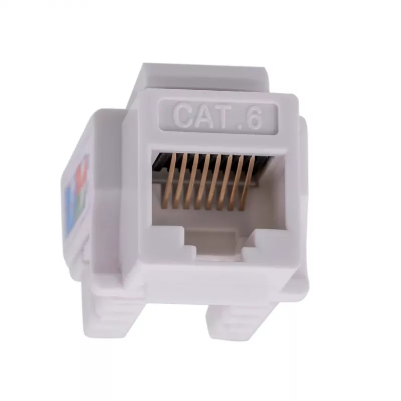 Keystone module LANBERG KSU6-1090, Cat6 U/UTP flat, RJ-45 male to LSA female, AWG 22/26, 14.5×16.1 mm, white