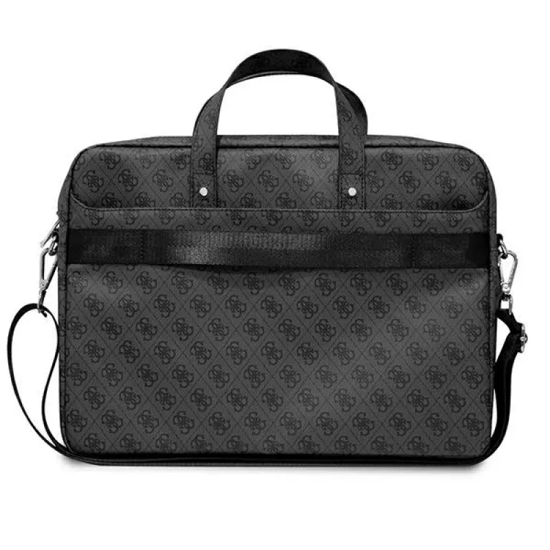 Laptop bag GUESS GUCB15P4TK 16 inch black Saffiano with 4G Triangle Logo