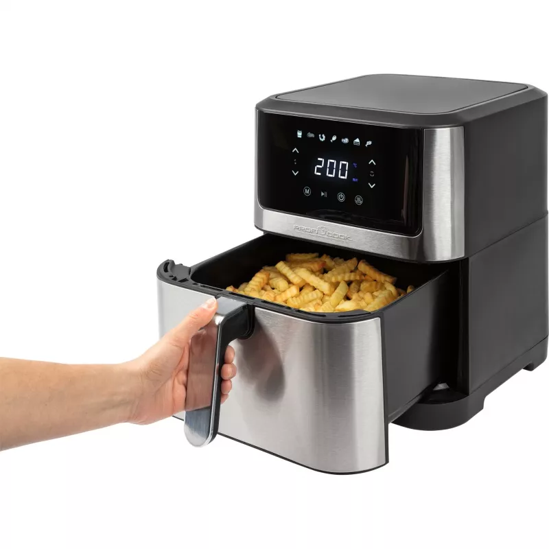 ProfiCook PC-FR 1269 H hot air fryer, 8 L, 1800 W, 80-200 °C, stainless steel/black