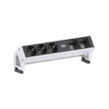Power extension Bachmann Desk 2 0.2 m 3 AC outlets Black White