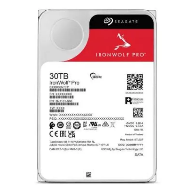 Seagate IronWolf Pro ST30000NT011 internal hard drive 30 TB 7200 RPM 512 MB 3.5 inch Serial ATA III