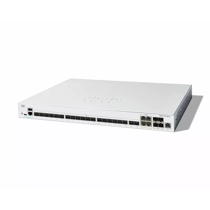 Network switch Cisco Catalyst C1300-24XS Managed L2/L3, 480 Gbit/s switching capacity, RJ-45/USB-C console, 16,000 MAC table, grey, 4.15 kg