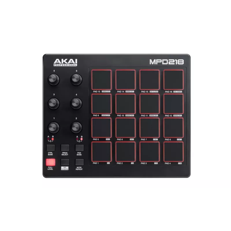 Audio Mixer Akai MPD218 Black 16 Pads USB MIDI Controller