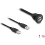 DeLOCK USB 2.0 Cable 2 x USB Type-A male to 2 x USB Type-A female 1 m black