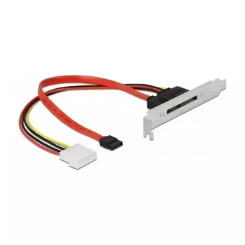 Slot bracket DeLOCK 90418 with 1 x SATA 22 pin plug external