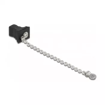 Fiber optic dust cap with chain DeLOCK 86847 SC plug black