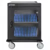 Manhattan Laptop Charging Cart/Trolley via AC Adapter (EU) 32-bay, Install device's AC Adapter (power cables) into unit, Suitable for ALL laptops (to 15.6 inch), iPads, MacBooks, Chromebooks, other USB-C devices, Bays 380x30x280mm, Cabinet, Lockable