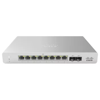 Cisco - Meraki Cloud Managed MS120-8 - Switch - managed - 8 x 10/100/1000 (PoE+) + 2 x Gigabit SFP wall-mountable Desktop PoE+ (124 W)