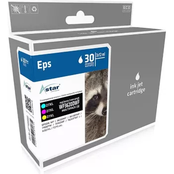 ASTAR 3er-Pack - Gelb, Cyan, Magenta - kompatibel - Tintenpatrone (Alternative zu: Epson 27XL, Epson T2715)