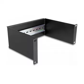 Rack rail DeLOCK 10 inch DIN rail Panel 2U black Metal 180mm