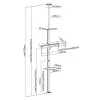 Maclean MC-791N Telescopic Floor-Ceiling TV Mount with Shelf, 37-70 inch, 30 kg