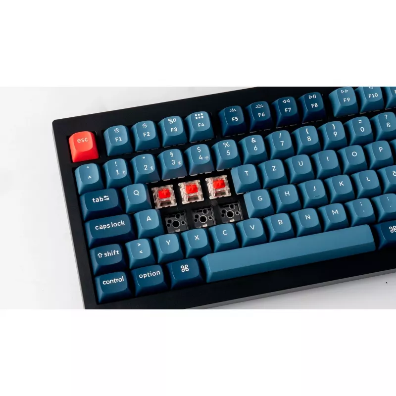 V6 Max, Gaming Keyboard black/blue-grey, DE-Layout, Gateron Jupiter Red, Hot-Swap, RGB