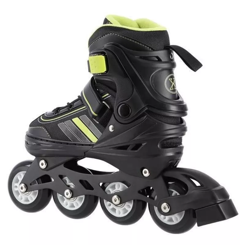 Nils Extreme NH18191 2IN1 Inline Skates BLACK/LIME SIZE. L (39-43) With Interchangeable Hockey Skates