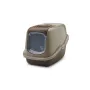 Covered cat litter box Savic Nestor, plastic, 56×39×38.5 cm, warm gray–chocolate brown