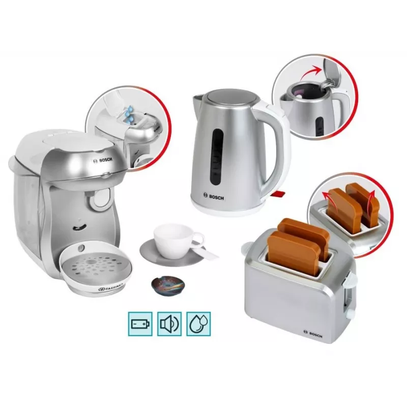 KLEIN Breakfast set silver — children's role-play kitchen breakfast playset