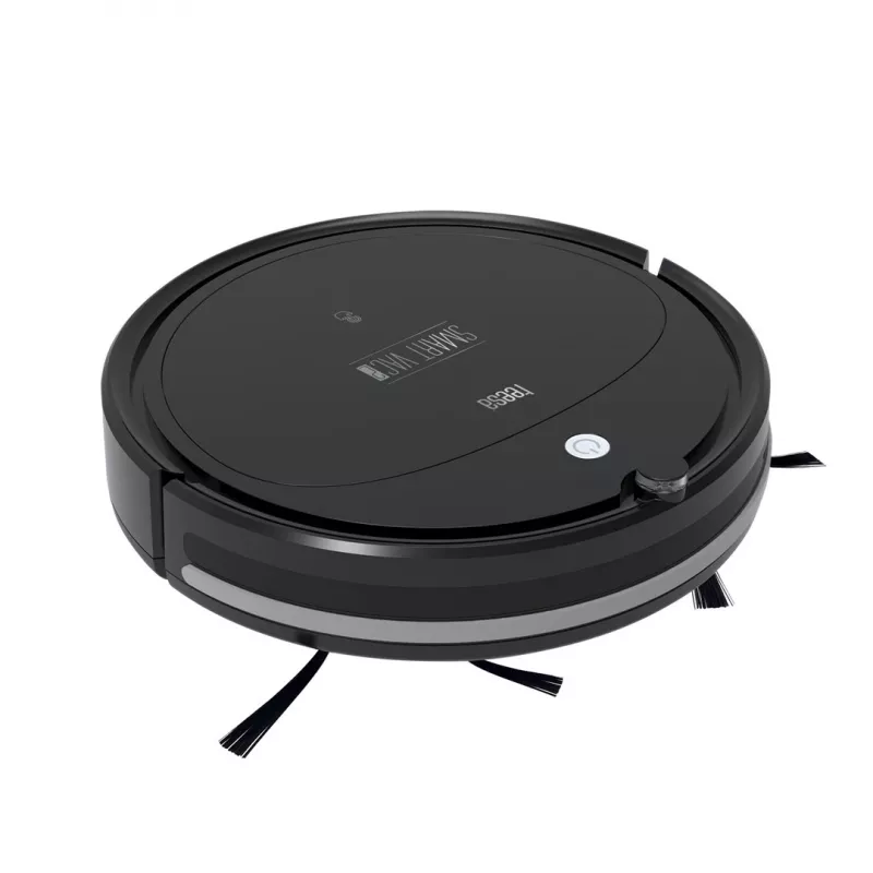 Robot vacuum cleaner TEESA Smart VAC 2 — round, black, 1000 Pa suction, 9.6V/2000mAh Li battery, 0.2 L dust box, Wi‑Fi, automatic return